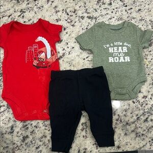 Carter's Red and Green Dino Bodysuit Set